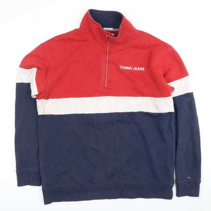 Tommy Jeans Men's Red White Blue Pullover Sweatshirt M