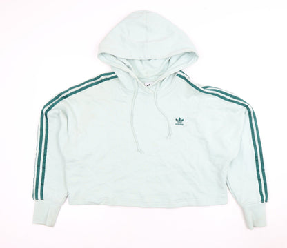 Adidas Women's Green Hoodie, Size 10, Cotton, Casual