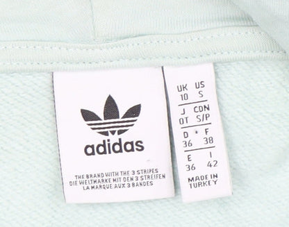 Adidas Women's Green Hoodie, Size 10, Cotton, Casual