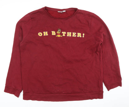 Womens UK Size 14 Disney Red Pullover Sweatshirt