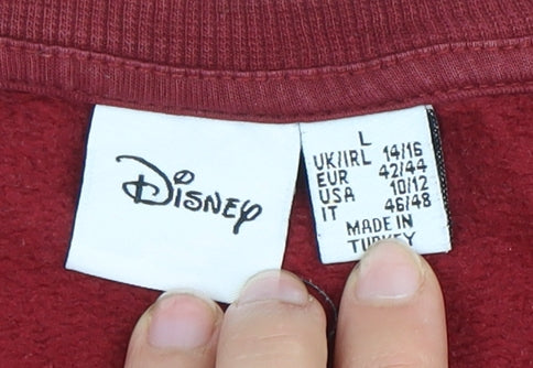 Womens UK Size 14 Disney Red Pullover Sweatshirt