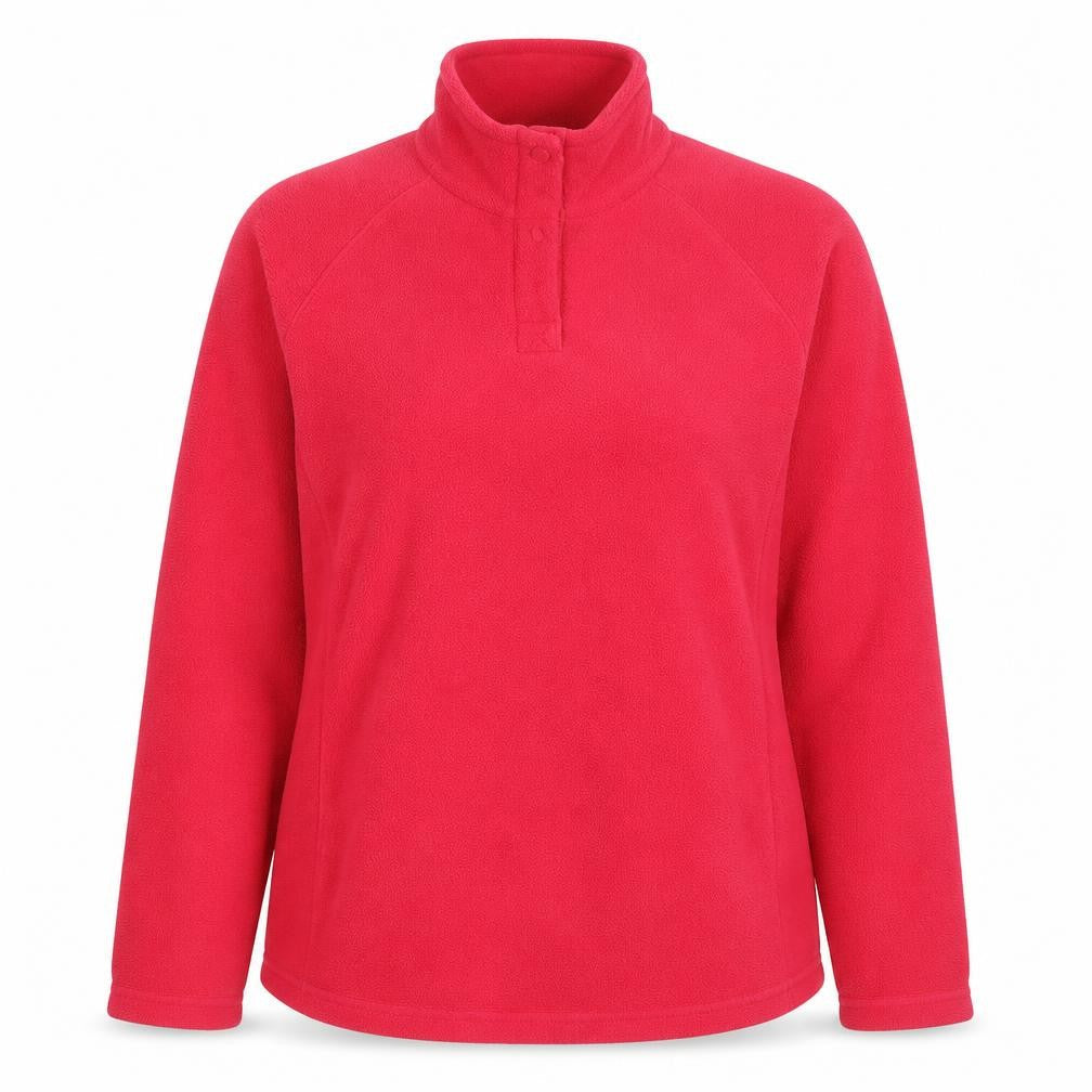 Front view of Columbia Red unisex fleece pullover sweatshirt, size 16