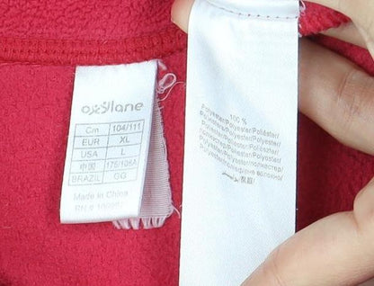 Columbia Red Unisex Fleece Pullover Sweatshirt Size 16