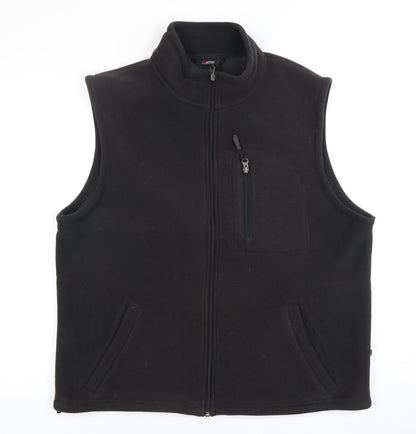 Active Men's Black Fleece Waistcoat L Full Zip Outdoor