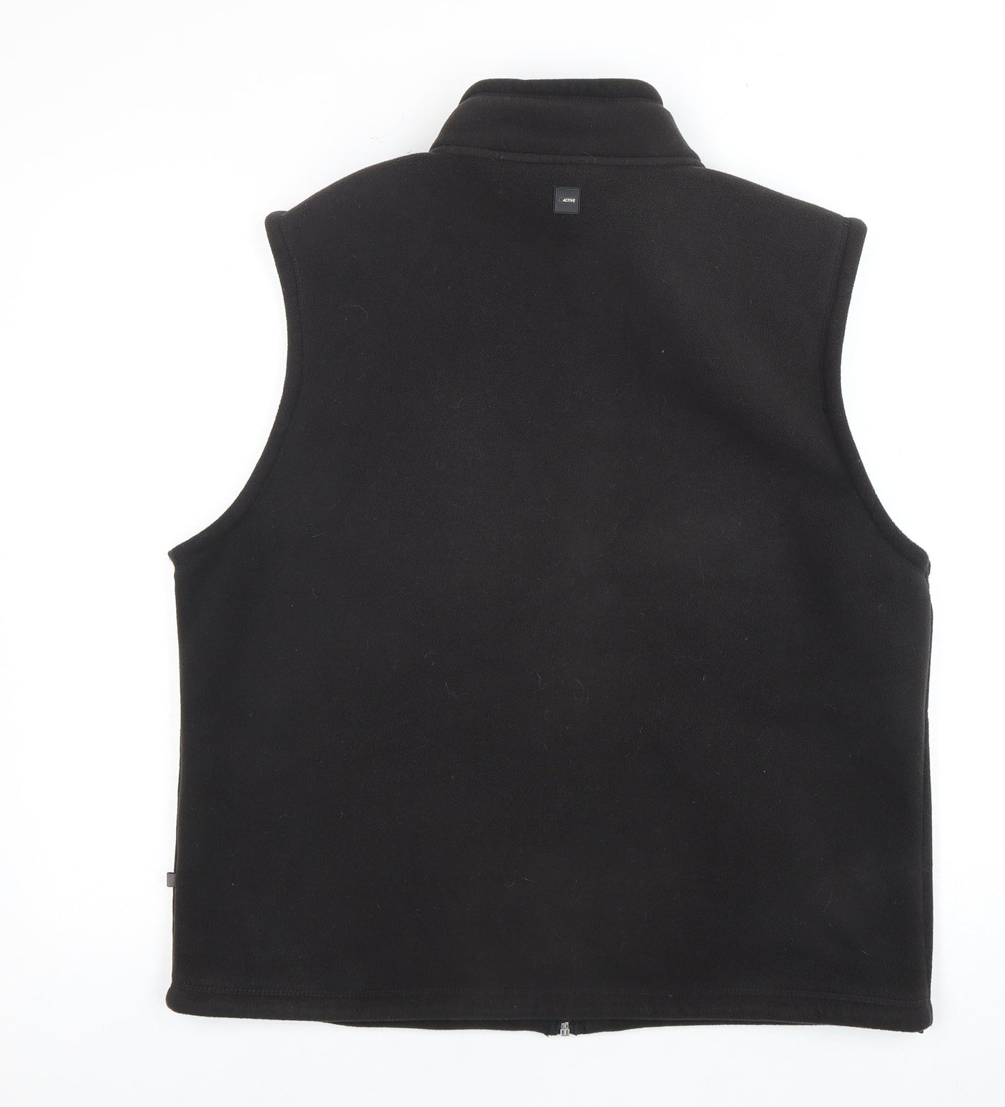 Active Men's Black Fleece Waistcoat L Full Zip Outdoor