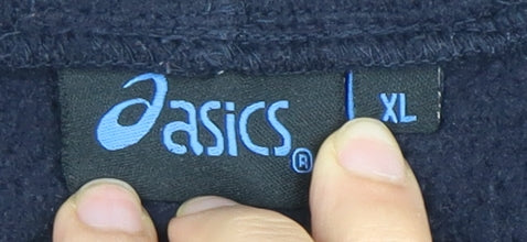 Asics Men's Blue XL Fleece Jacket with Hood