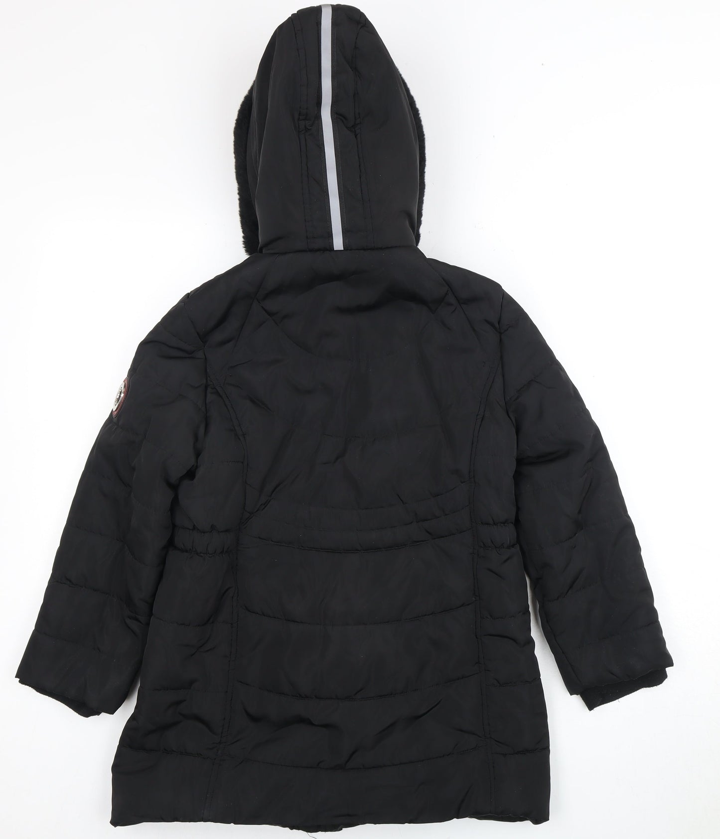 Andy & Evan Girls Black L Puffer Jacket Hooded Winter Coat