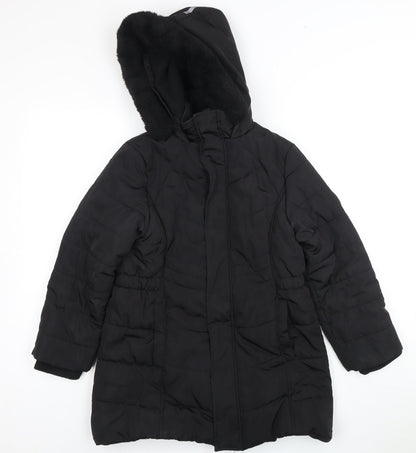 Andy & Evan Girls Black L Puffer Jacket Hooded Winter Coat