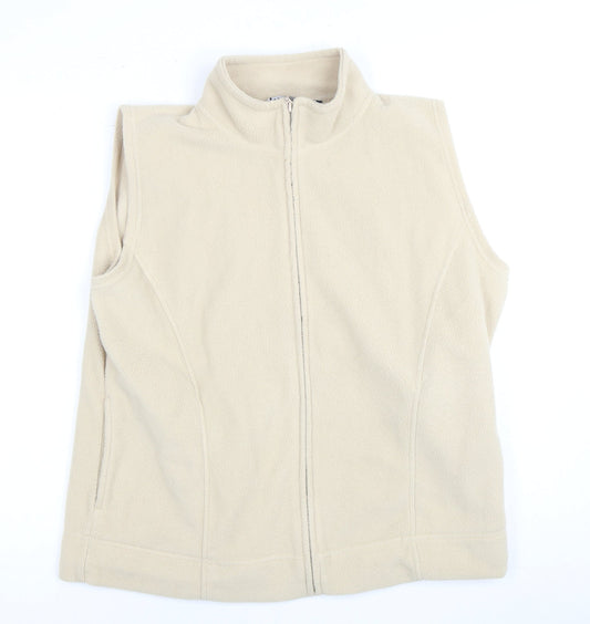 Additional front view of Lyle Beige Fleece Waistcoat, size L, unisex, casual