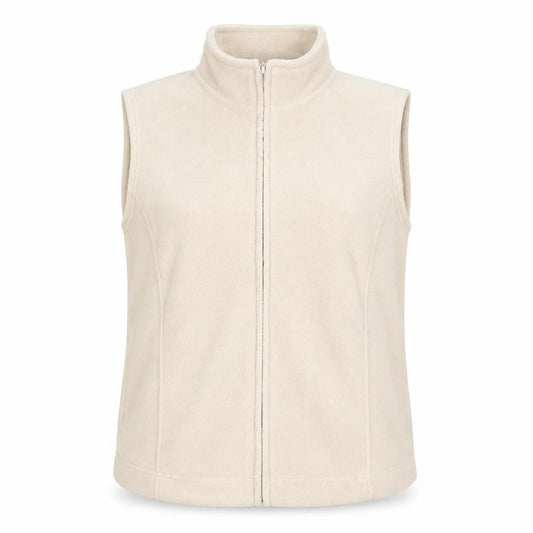 Front view of Lyle Beige Fleece Waistcoat, size L, unisex, casual
