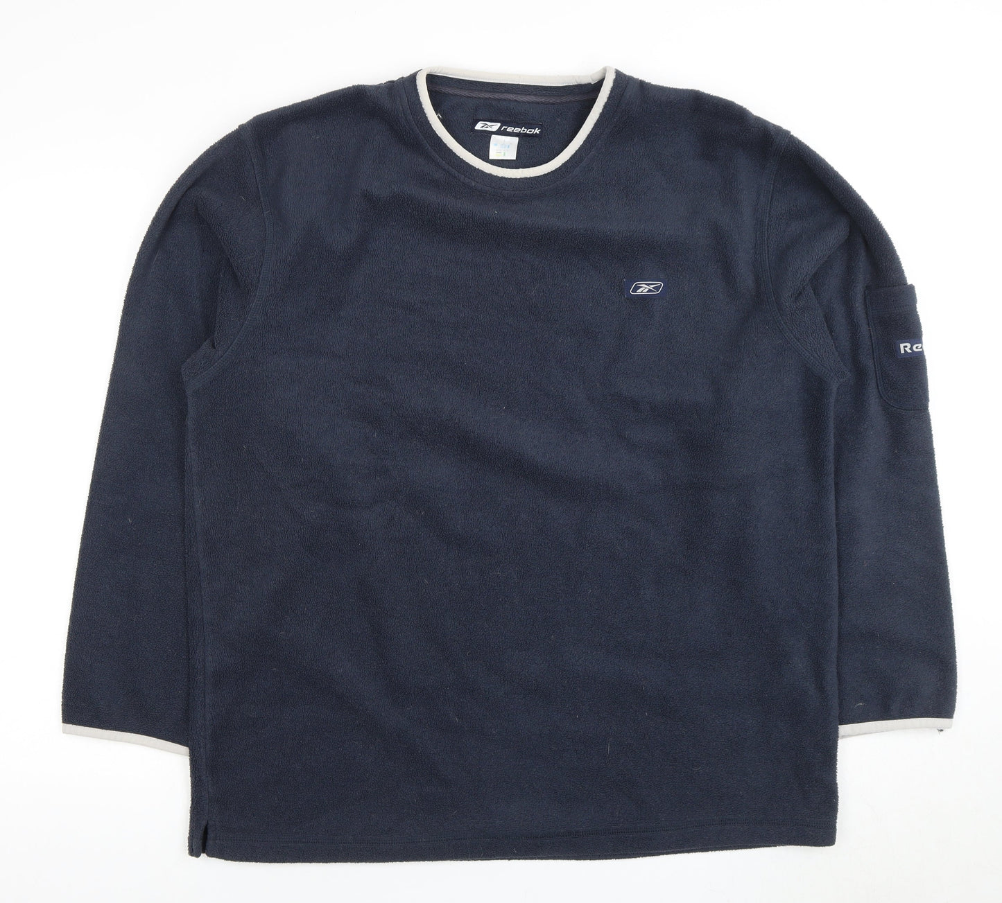 Reebok Unisex Blue XL Pullover Sweatshirt, Fleece, Logo Accent