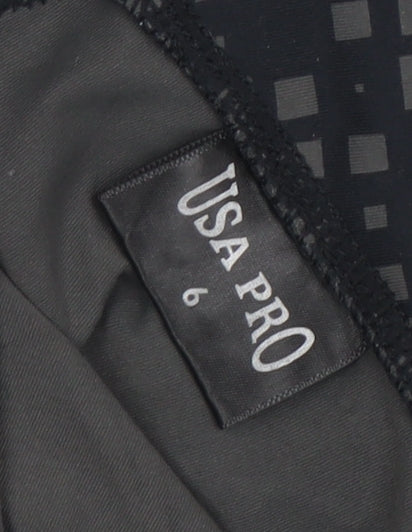 USA Pro Women's Black Geometric Leggings Size 6