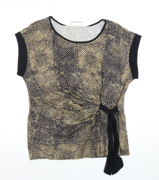 Womens UK Size 18 Wallis Brown Basic T-Shirt