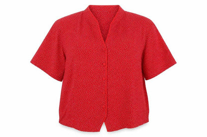 Womens UK Size 16 Berkertex Red Basic Button-Up