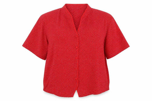 Womens UK Size 16 Berkertex Red Basic Button-Up