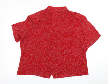 Womens UK Size 16 Berkertex Red Basic Button-Up