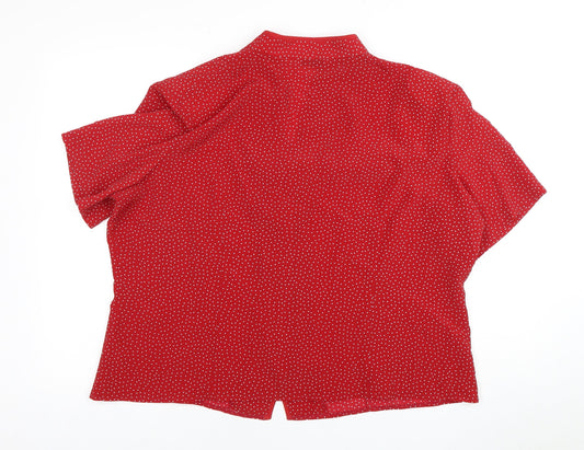 Womens UK Size 16 Berkertex Red Basic Button-Up