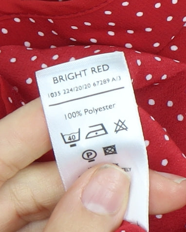 Womens UK Size 16 Berkertex Red Basic Button-Up