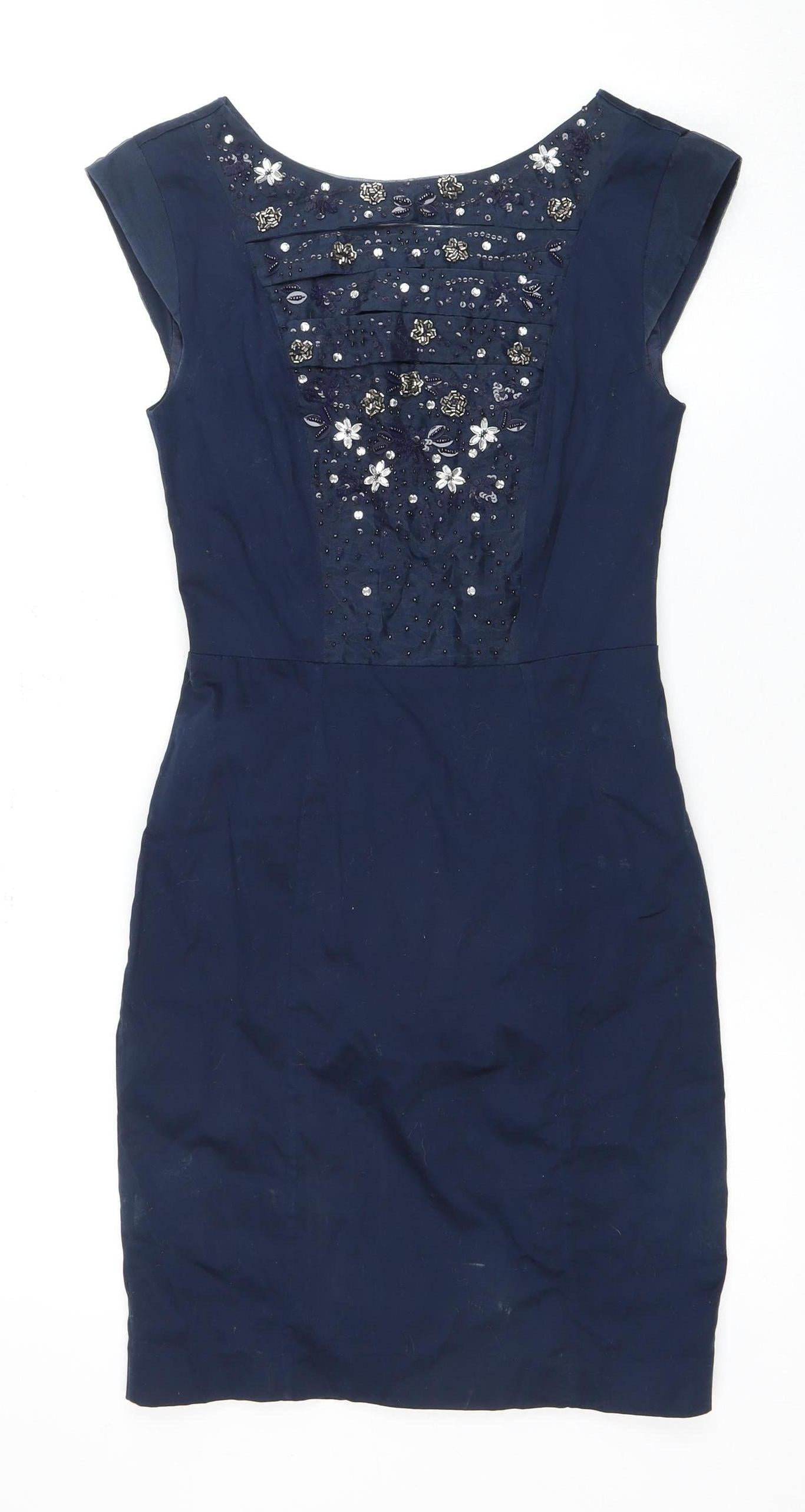 French Connection Women's Blue Sequin Dress Size 6