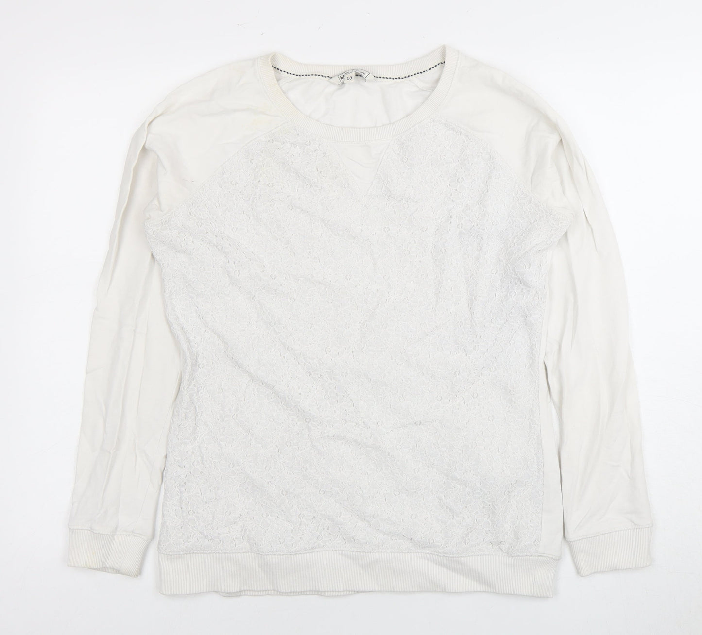 Womens UK Size 10 Fat Face Ivory Pullover Sweatshirt