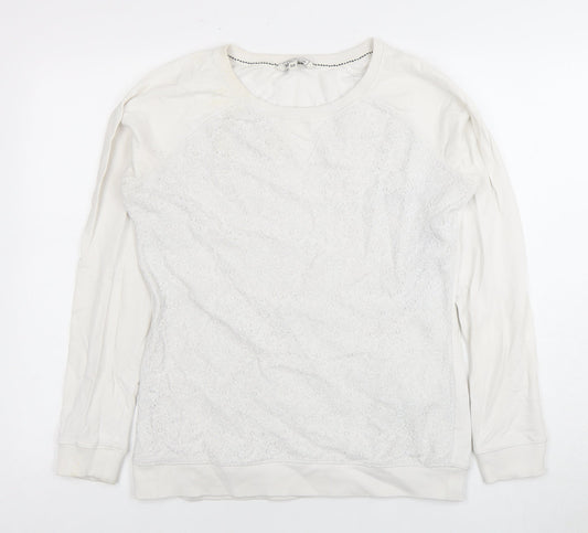 Womens UK Size 10 Fat Face Ivory Pullover Sweatshirt