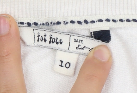 Womens UK Size 10 Fat Face Ivory Pullover Sweatshirt