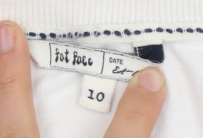 Womens UK Size 10 Fat Face Ivory Pullover Sweatshirt