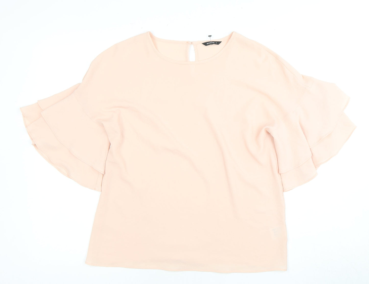 Womens UK Size 10 Roman Pink Basic Blouse