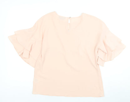 Womens UK Size 10 Roman Pink Basic Blouse