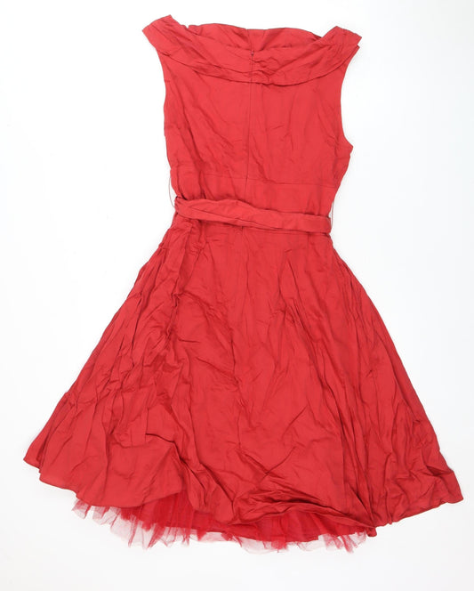 Principles Women's Red Fit & Flare Dress UK 12 Party