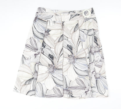 Women's Multicoloured A-Line Floral Skirt Size 14