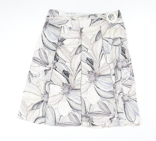 Women's Multicoloured A-Line Floral Skirt Size 14