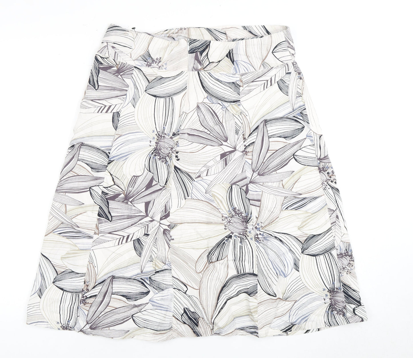 Women's Multicoloured A-Line Floral Skirt Size 14