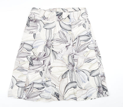 Women's Multicoloured A-Line Floral Skirt Size 14