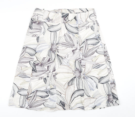 Women's Multicoloured A-Line Floral Skirt Size 14