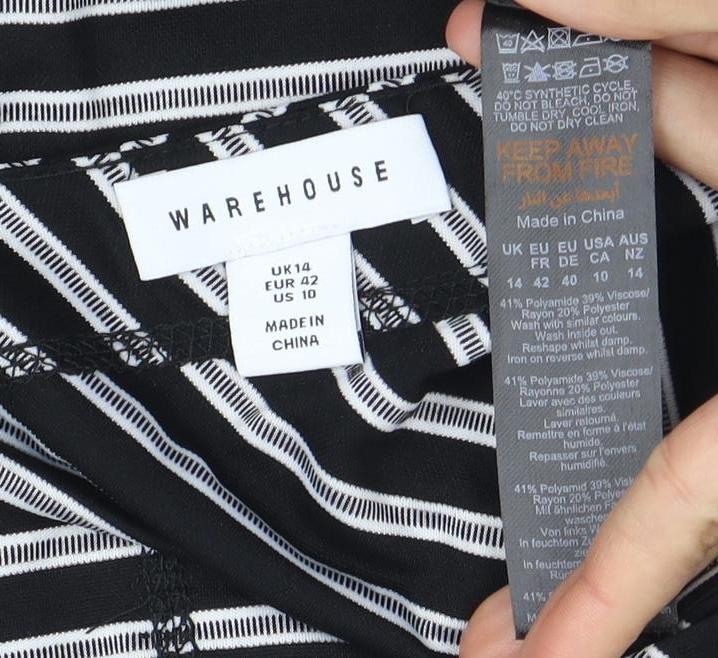 Womens UK Size 14 Warehouse Black Camisole Tank