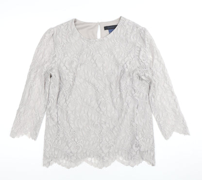 Womens UK Size 12 Oasis Grey Basic Blouse