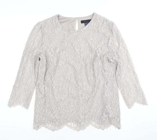 Womens UK Size 12 Oasis Grey Basic Blouse