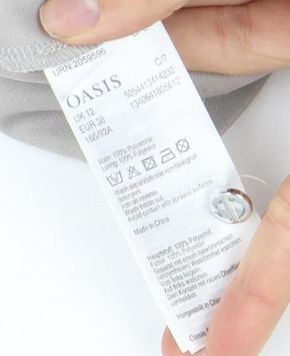 Womens UK Size 12 Oasis Grey Basic Blouse