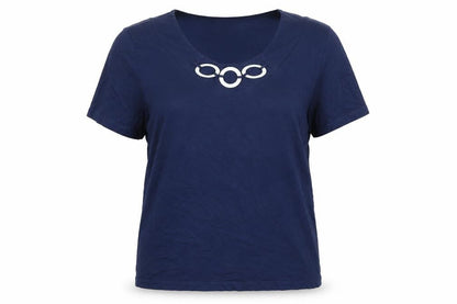 Womens UK Size UK 14 Eastex Blue Basic T-Shirt