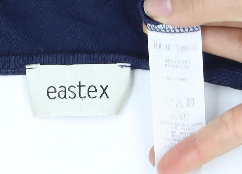 Womens UK Size UK 14 Eastex Blue Basic T-Shirt