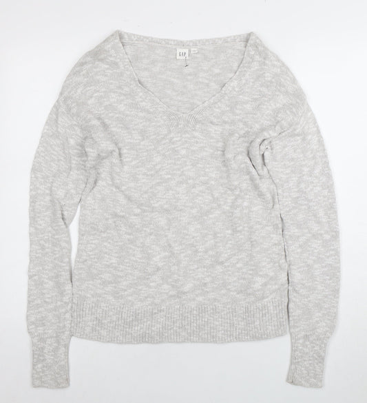 GAP Women's Grey Pullover Jumper V-Neck XS