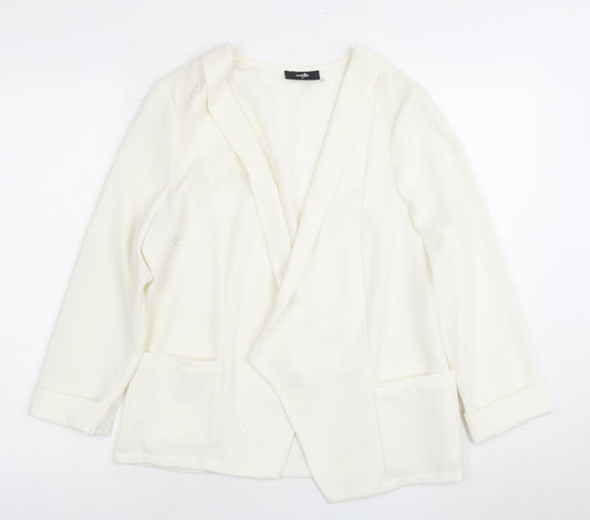 Wallis Women's White Blazer, Size M, Formal, Lined
