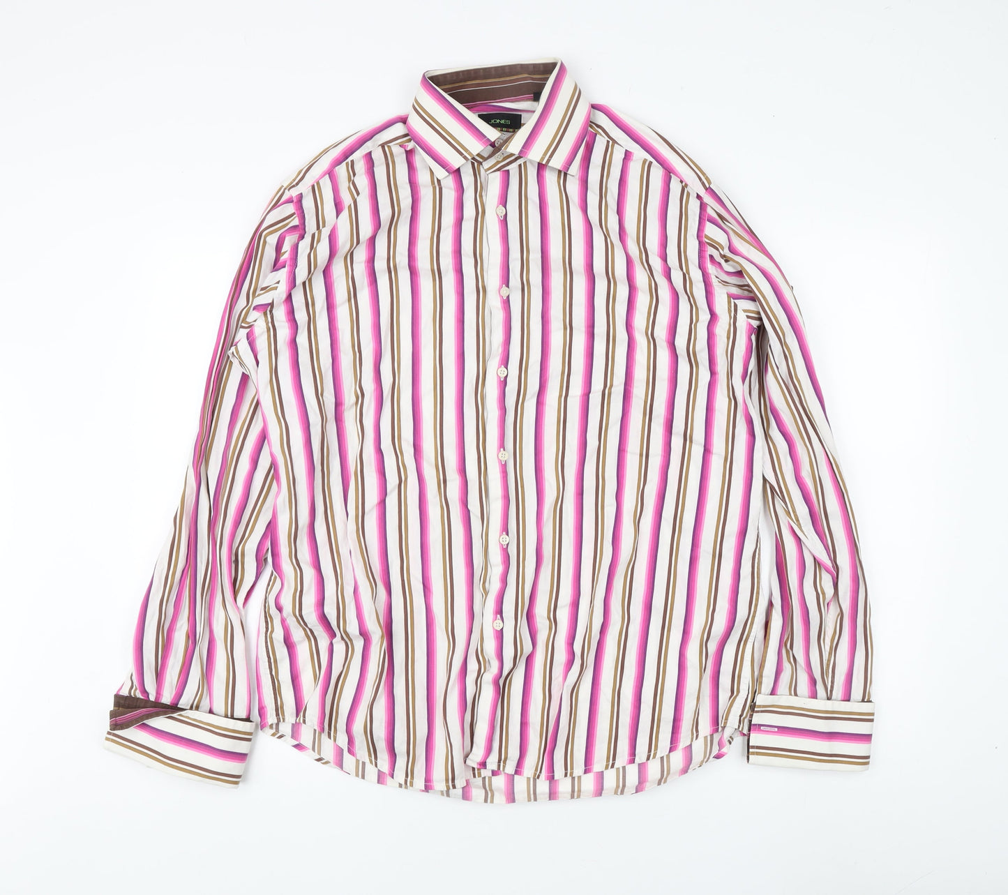 Mens UK Collar Size 16.5 Jones Smart Multicoloured  Dress Shirt
