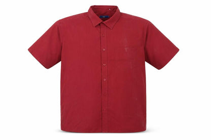 Cotton Traders Men's Red Collared Short Sleeve Shirt