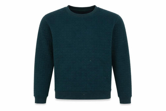 Front view of Louche unisex green pullover sweatshirt l