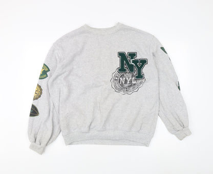 Urban Outfitters Grey Men's Logo Sweatshirt S