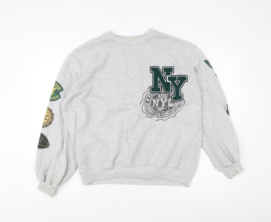 Urban Outfitters Grey Men's Logo Sweatshirt S