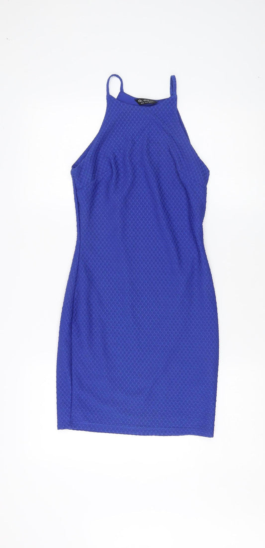 Miss Selfridge Women's Blue Bodycon Dress, Size UK 8