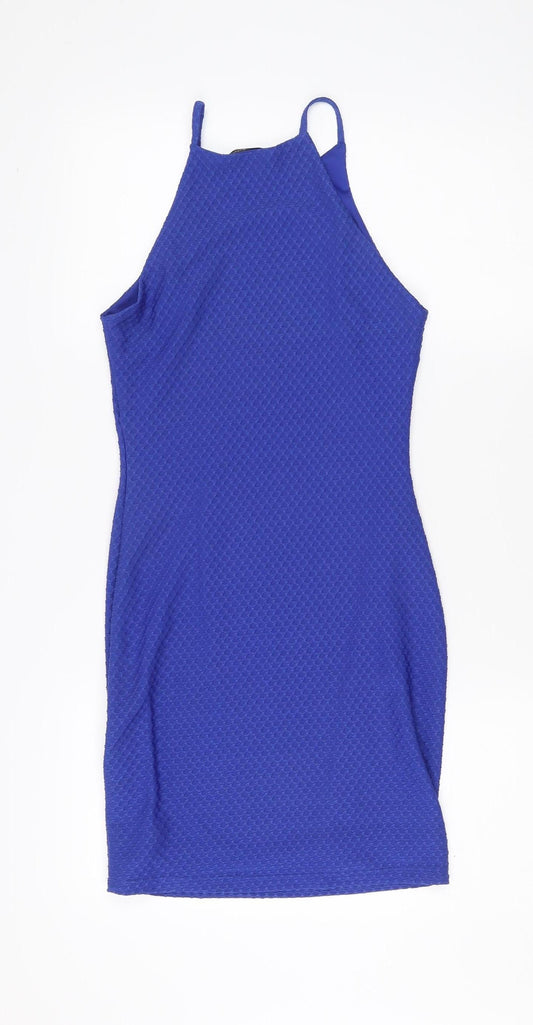 Miss Selfridge Women's Blue Bodycon Dress, Size UK 8